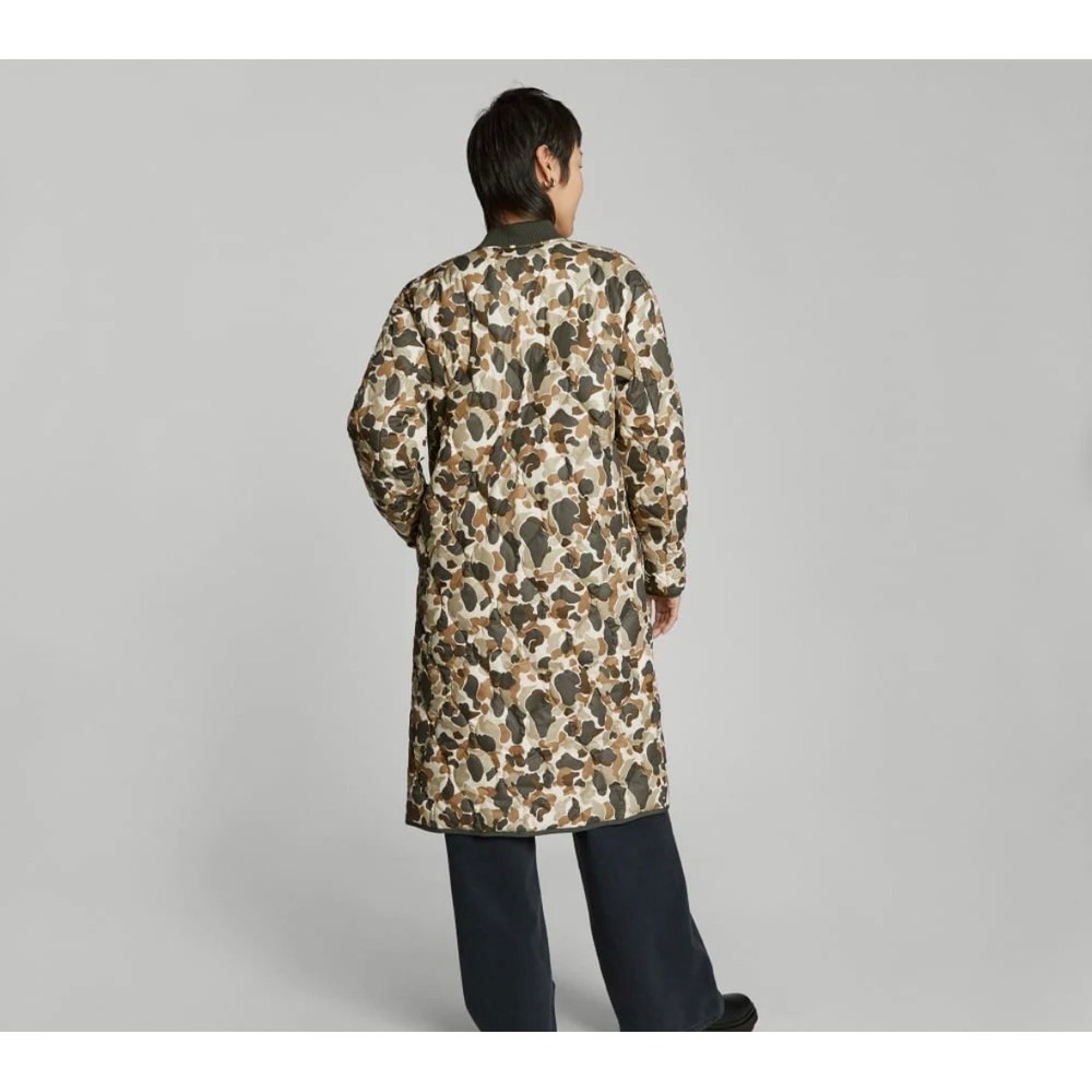 NWT Everlane ReNew Long Liner Camo Quilted Jacket XS Zip Front Pockets Packable - Picture 2 of 9